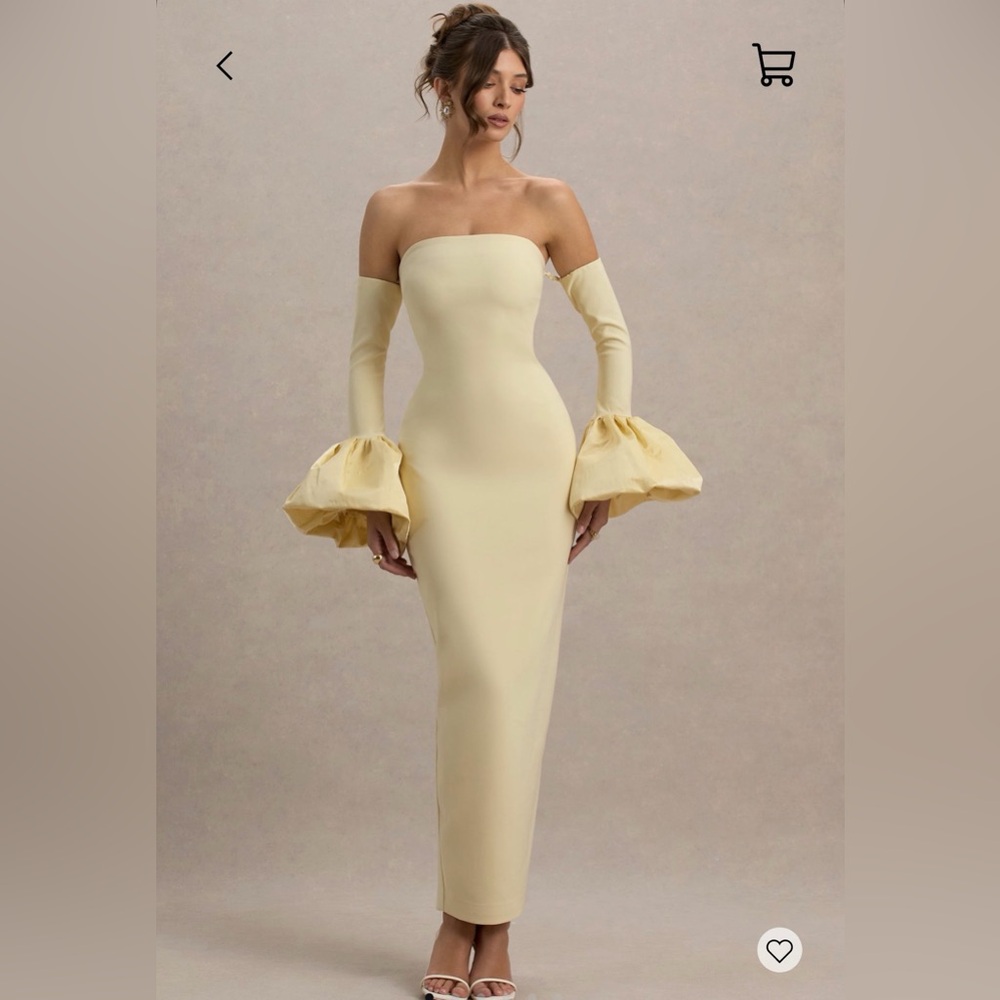Club London Myah Lemon Bandeu Dress